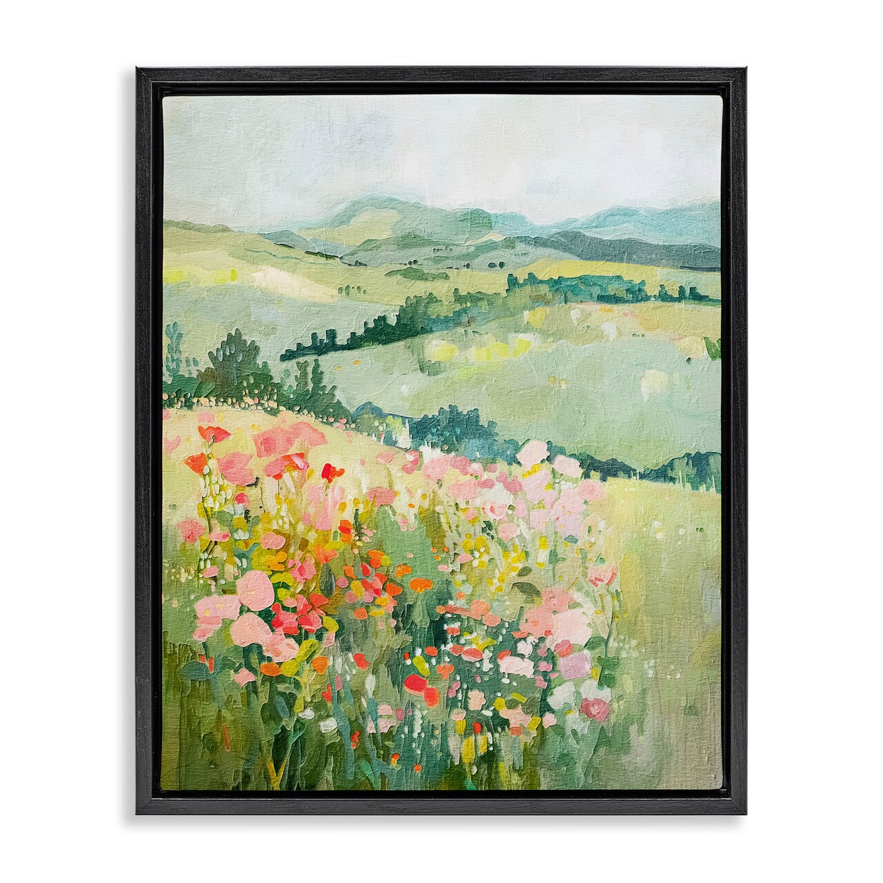 Stupell Industries Soft Flowers Meadow Floater Framed Canvas Wall Art Design by RileyB
